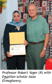 Professor Robert Yager (R) with Egyptian scholar Azza Elmaghawry.