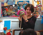 Wunder uses puppet making to teach students self-expression and empathy.
