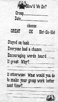 Group self-evaluation form